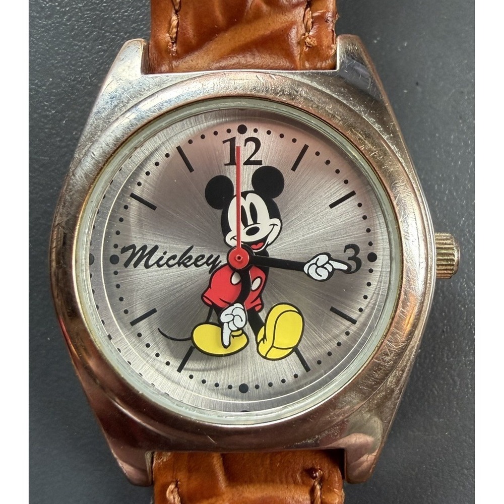 DISNEY Watch ~ MZB Mickey Mouse MCK613 399 Pc21 Bezel Stainless Steel Hers JAPAN